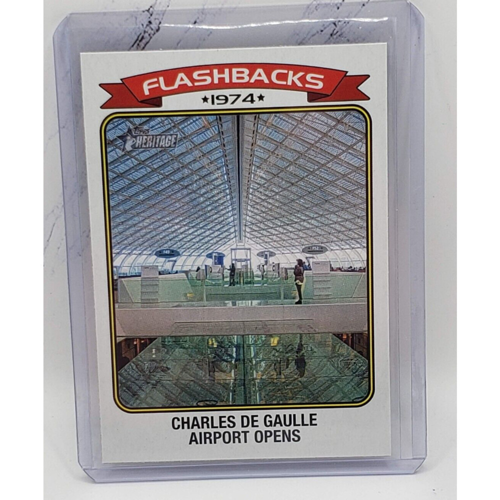 2023 Topps Heritage NF-5 News Flashbacks 1974 Charles De Gaulle Baseball Card